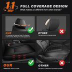 AOMSAZTO Custom Fit Seat Covers for Honda Accord 2023 2024 2025 2026 LX | Rear Row W/Solid Backrest Full Set Waterproof Airbag CompatibleFaux Leather Black - Image 5