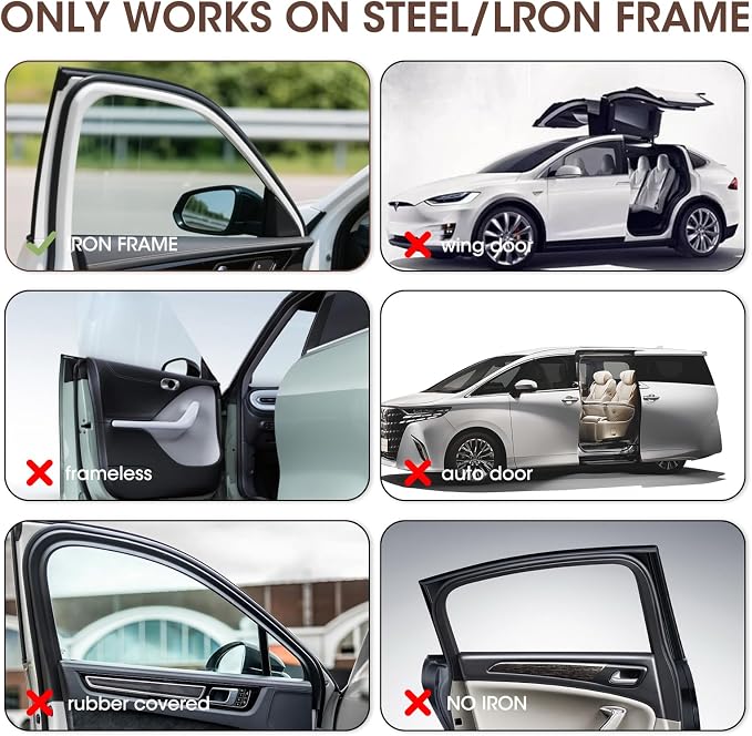 Vitog 2 PCS Car Window Shades, Magnetic(7 Magnets)Double Layer Car Sun Shade for Baby, Back Car Window Curtains for Side Window Privacy, Full Covers/Half Shade Options, Sun Shade Covers Privacy Screen - Image 6