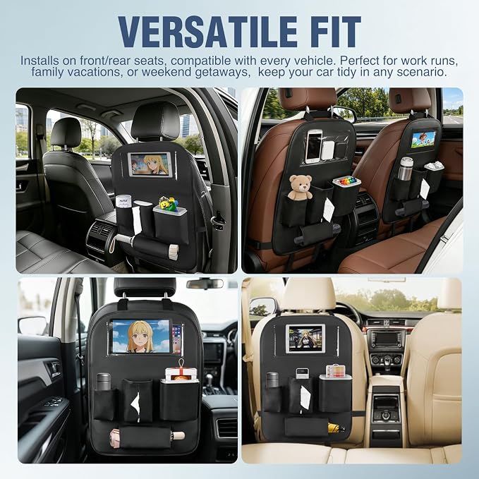 Nilight Car Seat Back Organizer 1PC Black PU Leather Universal | Cup Holder Tissue Box Removable Bucket Waterproof Multifunctional Storage Bag for Cars Vans SUVs MPVs Pickup Trucks - Image 9