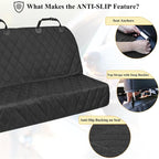 VIVAGLORY Dog Seat Cover Pet Seat Protector, Large, Black | Backseat Cover for Car Suv & Truck, Back Rear Backseat Bench Protector - Image 3