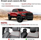 Truckiipa Dodge Ram Seat Covers Front Pair, Car Seat Cover Waterproof Leather Protector Pickup Truck Accessories, Full Coverage Custom Fit for 2002-2026 Ram 1500 2500 3500 Regular/Double Cab, Black - Image 2
