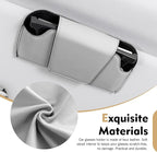 Sunglasses Holder for Car Sun Visor, Leather Car Sunglasses Holder, Auto Visor Accessories Eyeglasses Holder Glasses Storage Case, Universal for Most Cars (Gray) - Image 5