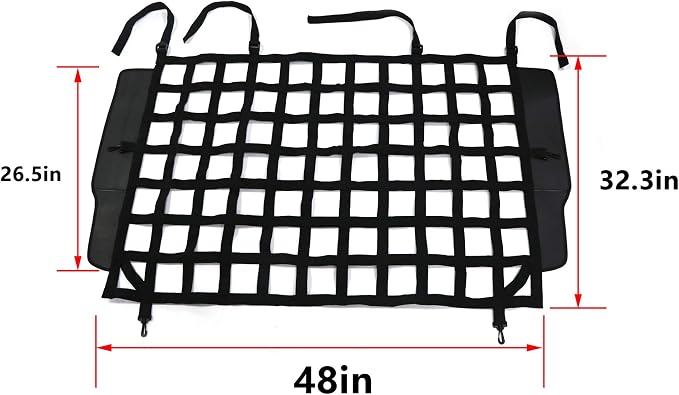 Pet Net Vehicle Safety Mesh Dog Barrier for Jeep Wrangler 4-Door | JK JL 4-Door 2007-2026, Fits Behind Rear Seat, Suitable For Medium, Large Pets, Easy To Install - Image 7