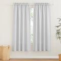 RYB HOME Linen Texture Wave Sheer Drapery 72 inches Long for Cottage Garden | Privacy Window Sheers, Dreamy Simi Transparent, Bathroom Living Room, Dove Grey, W52 x L72, 2 Pcs by RYBHOME