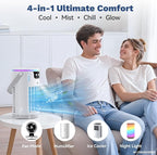 Portable Air Conditioners Desktop AC Unit with Water Ice Cooling Mist, Personal Evaporative Air Cooler Fan Mini Swamp Cooler for Bedroom, Nightstand, Office, Dorm, RV (White) - Image 2