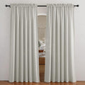 RYB HOME Linen Wonven Curtains Light Filtering Privacy UV Protection Window Blinds & Shades Draperies for Basement, Farmhouse, Villa, Boys Girls Bedroom, W 70 x L 95 inch, Grey, 2 Panels Set by RYBHOME