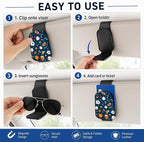 Leather Magnetic Sunglass Holder for Car Sun Visor, Cute Eyeglass Ticket Card Hanger Clip, Universal Auto Interior Accessories for SUV Pickup Truck, Sports Ball - Image 5