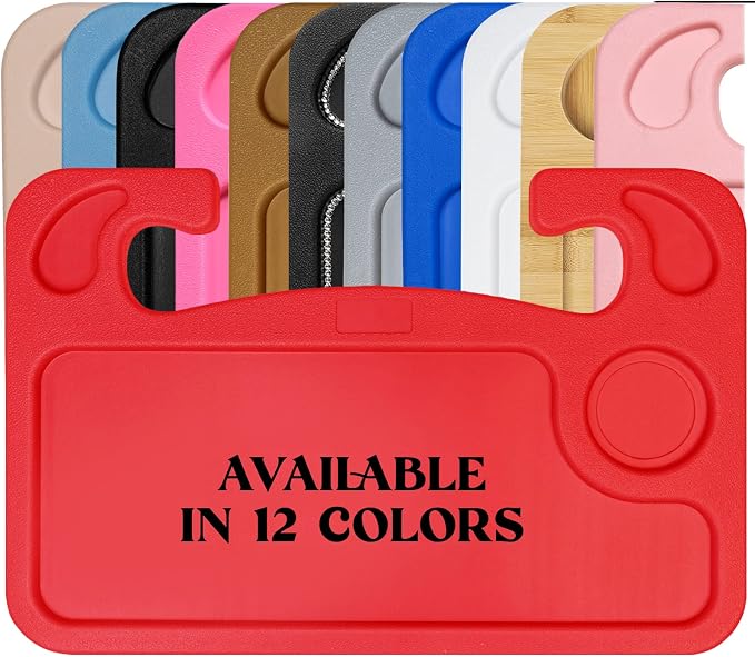 lebogner Steering Wheel Tray, Car Food Trays For Eating, Laptop, Tablet, iPad Or Notebook, Hook On Auto Steering Wheel Desk Table, Fits Most Vehicles Steering Wheels, Travel Car Accessories, Red by lebogner