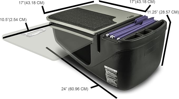 AutoExec GripMaster Car Desk for Your Vehicle Workstation and Mobile Office, Grey with Phone Mount | Vehicle Workstation, Mobile Office - Image 4