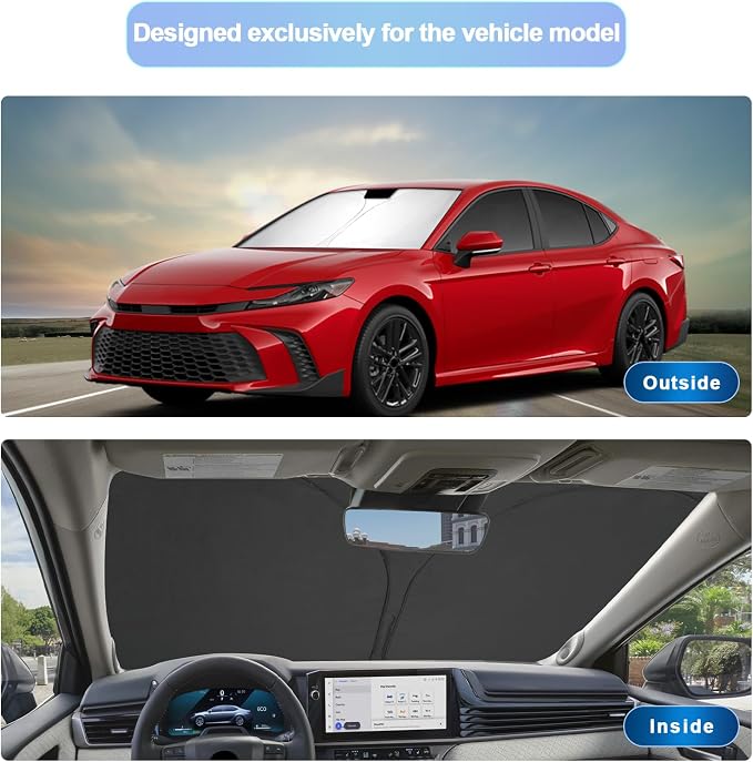 SXCY for 2025 2026 Toyota Camry Windshield Sunshade for 2025 2026 Toyota Camry Accessories 2026 Camry Sunshade Foldable Sun Shield 2025 2026Camry (LE/SE/XSE/XLE) Sun Shade Block UV Rays - Image 2