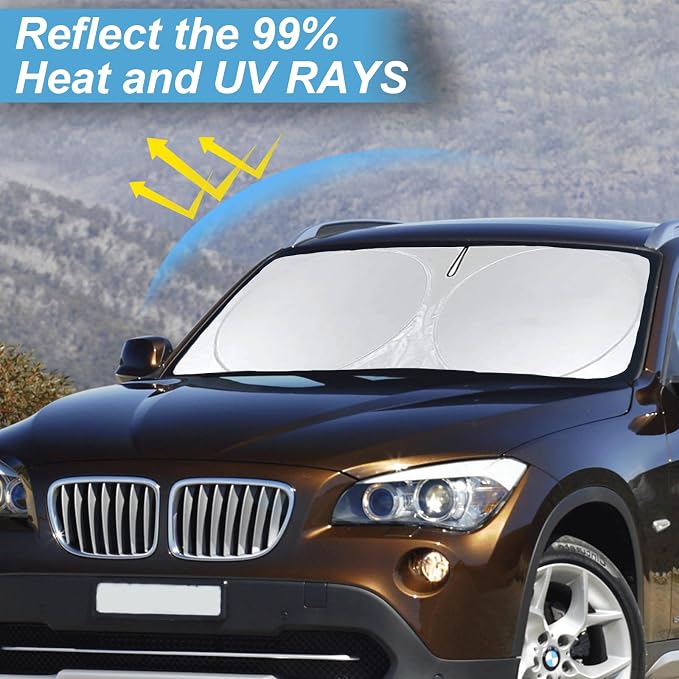 Windshield Sunshade for BMW X1 2011-2013 2014 2015 Sun Visor Sun Shade | Custom Fit X1 E84 Accessories Front Windows Shade Cover Blocks UV Ray - Image 2