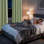 RYB HOME Bedroom Blackout Curtains 80 inches Long, 100% Blackout | Thermal Insulated, Noise Reducing, Curtains for Living Room Nursury, For Sleep, W42 x L80, Biscotti Beige - Image 5