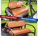 NOKINS Golf Cart Seat Covers 4 Piece Fits Club Car Precedent Premium Seat | Front and Rear Seat Vinyl Covers, Golf Cart Accessories, No Staples(All Brown) - Image 4