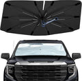 Windshield Sun Shade Umbrella for GMC Sierra 1500 2500 3500 2019-2026 | Foldable Car Sunshade, 360 Rotation Automotive Interior UV Protection for Outdoor Parking, Keep Car Cool by Bocvam
