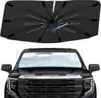 Windshield Sun Shade Umbrella for GMC Sierra 1500 2500 3500 2019-2026 | Foldable Car Sunshade, 360 Rotation Automotive Interior UV Protection for Outdoor Parking, Keep Car Cool by Bocvam