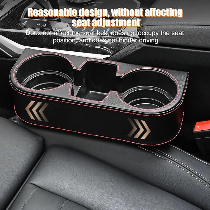 Car Seat Gap Filler Organizer with Cup Holder, Leather Multifunctional Vehicle Front Seat Crevice Storage Box Bag, Automotive Console Side Bucket Pocket, Universal Fit (Brown) - Image 5