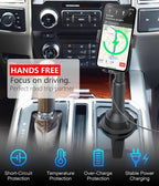 APPS2Car 15W Qi Wireless Car Charger Solid Cup Holder Mount, Adjustable Long Arm & 360° Rotation, Fits 3"–4" Round Cup Holders, Works with Cases ≤ 4 mm (No Metal Attachments) - Image 7