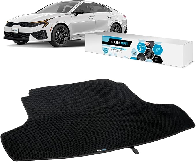 CLIM ART Cargo Liner for Kia K-5 2021-2026 Custom Fit Trunk Mat, with Honeycomb Dirtproof & Waterproof Technology - All-Climate, Heavy Duty, Anti-Slip Cargo Liner, Luggage - FL01121103 by CLIMART