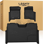 LASFIT Mats for Ford F-150 2011-2014 SuperCrew, Carpet Floor, Bucket Seat | All Weather TPE Protector Custom fit Truck Liners for F150 Crew Cab, Durable Anti-Slip Easy to Clean, 1st & 2nd Row by LASFIT