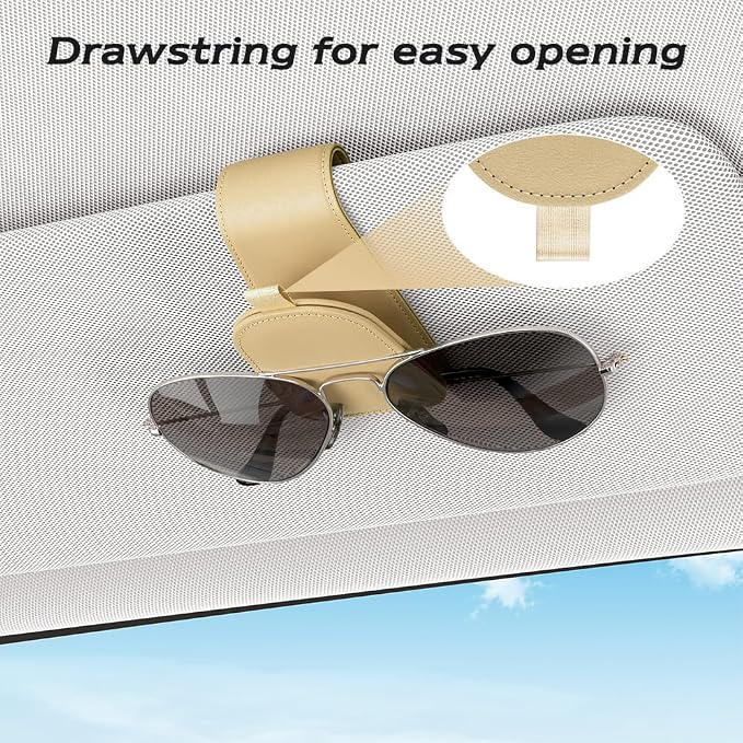 Sotfamily Magnetic Sunglass Holder for Car Visor, 2 Packs, Faux Leather | Strong Magnetism, for Most Car Visors, No Marks on Visor, Gift-Ready Packaging, Sunglass Organizer, Car Accessories for Men - Image 5