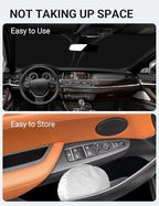 Proadsy Custom Fit 2011-2017 BMW X3 Windshield Sun Shade, Blocks Heat | 240T Heat Shield, Drops Temp 54°F, Blocks 99% UV, Prevents Dashboard Cracking, Summer Parking & Beach Trips, Easy Twist-Fold - Image 9