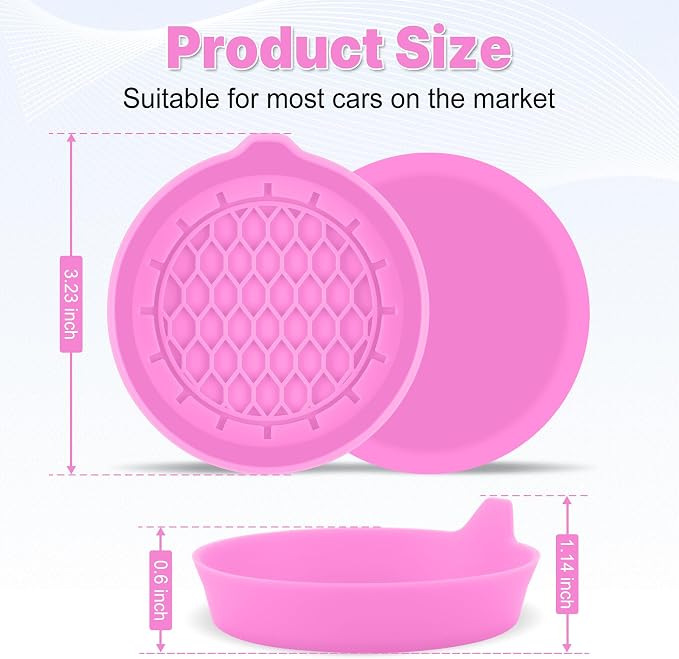 Car Cup Holder Coaster, Silicone Cup Holder Insert, Universal Non-Slip Cup Holders, Car Accessories Interior for Women and Man 4 Pack Pink - Image 5