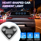 Heart-Shaped LED Neon Solar USB Rechargeable 2-Pack Blue Car | 40 High-Brightness Wireless Led Lights for Car, 5 Modes Suction Cups Easy Mount for Auto Interior Bedroom Decor Gift - Image 3