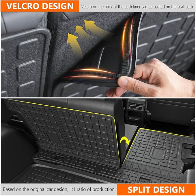 powoq Fuel Floor Mats Cargo Mat Compatible with 2017-2022 Honda CRV | Trunk Mat Floor Liner TPE Replacement for 2017-2022 Honda CRV Accessories (Fit 17-22 Fuel Model, Trunk+Backrest+Floor Mat) - Image 6