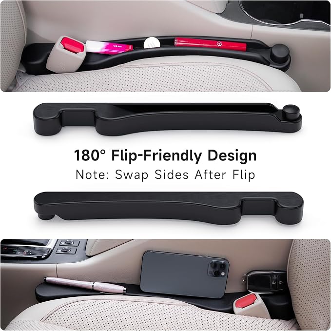 Givifive Car Seat Gap Filler Organizer 2Pack Soft Foam 3IN1 Multifunctional | Seat Side Gap Filler Strip with Storage Slot & Hook Accessory Universal Fit Car SUV Truck Fill The Gap Between Seat & Console - Image 7