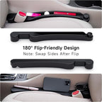 Givifive Car Seat Gap Filler Organizer Soft Foam 3IN1 Storage Slot & Hook | 2 Pack Seat Side Gap Filler Plug Universal Fit Interior Accessory for Car SUV Truck Seat & Console Gap Blocker (Narrow Black) - Image 7