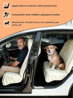 Towel Car Seat Covers for Sweat Protection, GRS Certified Recycled Microfiber Absorbent Front Seat Protector, Non-Slip Washable Universal Fit for Sedans SUV Minivans(2 Pack,Beige) - Image 3