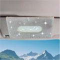 Bling Car Sun Visor Tissue Box Holder, PU Leather Auto Paper Towel Cover, Glitter Crystal Rhinestone Napkin Holder, Car Decoration Accessories for Women (Beige/White) by Unknown