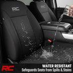 Rough Country Neoprene Front Seat Covers for Chevy Silverado & GMC Sierra 1500 (2019-2026) - Waterproof & UV Resistant, Foam Padded, Front Row Cover Set - Image 3