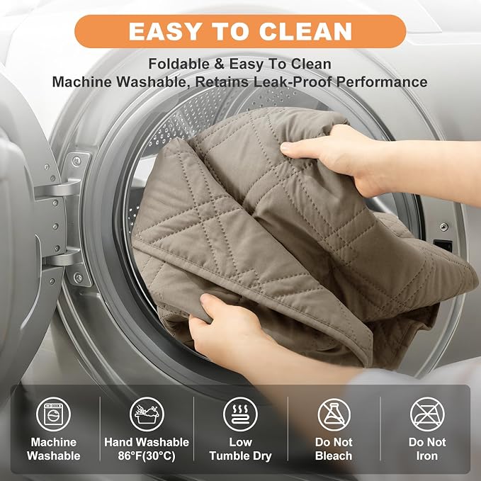 100% Waterproof Washable Dog Blanket，Khaki+Khaki 68"x82" | ,7-Layer Reversible Couch Covers for Dogs Met for Sofa Furniture Car Camping - Image 7
