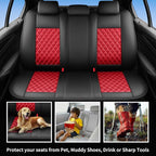for Subaru Outback 2007-2026 Car Seat Covers, Full Set, Red | Luxury Full Coverage Leather Seat Protectors, Waterproof Breathable, Non-Slip, Easy to Install, Airbag Compatible, All-Season - Image 3