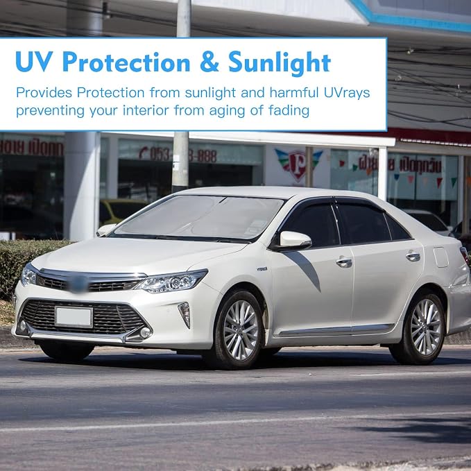 Windshield Sun Shade Car Sunshade Accessories Fit Toyota Camry 2026-2018 | HOHUIGO Front Window Sun Visor Heat Shield Cover Folable UV Protector for Camry LE XLE Hybrid SE XSE Sedan, Keep Car Cool - Image 6
