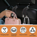2 Pack Car Seat Headrest Hooks for Purses and Bags, Car Purse Holder With Double Metal Hooks, Headrest Back Seat Handbags Hook, Universal Car Purse Hanger, Cute Car Hanging Accessories, Black - Image 6