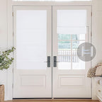 NICETOWN Pure White Magetic Blackout Roman Shade, No Drill Door Blinds | Thermal Insulated, Privacy Shades for Bedroom, No Tools Roll Shade, French Front Door Window Cover, 35 x 64 inches Long - Image 7