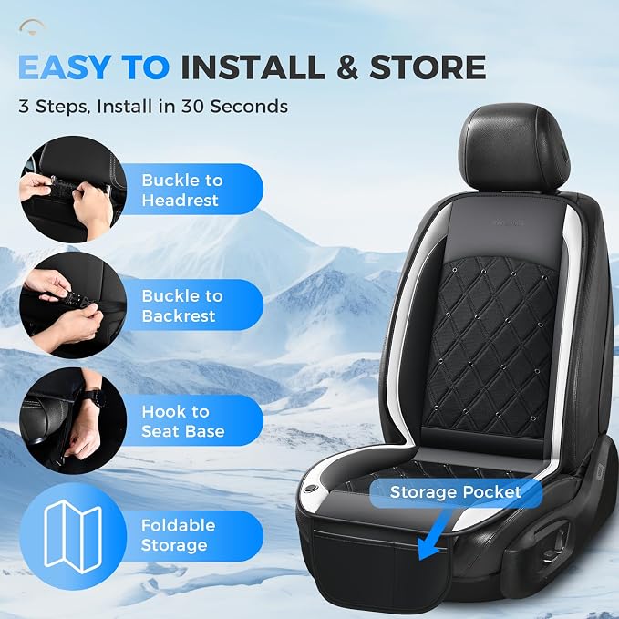 Coverado Cooling Car Seat Cover, 12V-24V Ventilated Front Seat Cushion for Car, 3-Speed Adjustable Seat Cover for Summer Driving Seat, Universal Fit for Car SUV Truck Van - Image 7