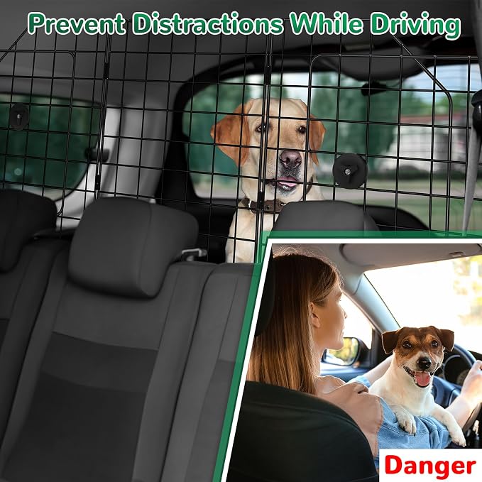 Universal Fit Car Barrier,Adjustable Dog Barrier,Back Seat Separator Gate | Heavy-Duty Steel Wire Construction,Safety Car Travel Accessories,Heavy-Duty Wire Mesh,Suitable for SUVs,Cars,Trucks - Image 3