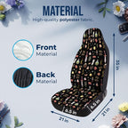 GENANY Polyhedral Dragon Car Seat Covers, 2-Piece Front Seat Set | 2-piece polyester front seat cover set, each 49.5 x 19.6 inches, with adjustable straps and hooks - Image 4