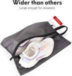 2 Pack Shoe Bags for Travel, Sneaker Bags, Waterproof Travel Shoe Bags with Zipper for Packing, Golf Shoe Dust Bags for Man and Women, Medium, Black - Image 3