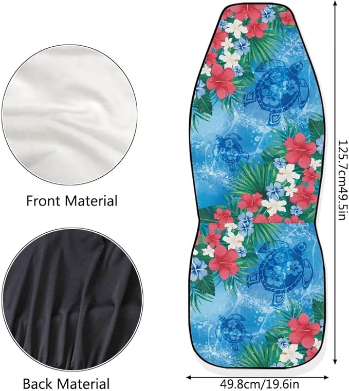 Sea Turtle Car Front Seat Covers Set of 2 Breathable Seat Cover for Front Seats Anti-Slip Hawaiian Removable Automotive Accessories Universal Fits Most Cars,SUVs,Sedans - Image 7
