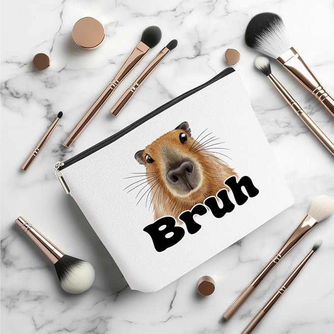 Capybara Makeup Bag, Capybara Gifts for Women Capybaras Lovers Cosmetic Bag | Travel Organizer Bags Makeup Pouch, Capybara Stuff Animal Lovers Gifts for Girls Friend Sisters Christmas birthday Gifts - Image 3