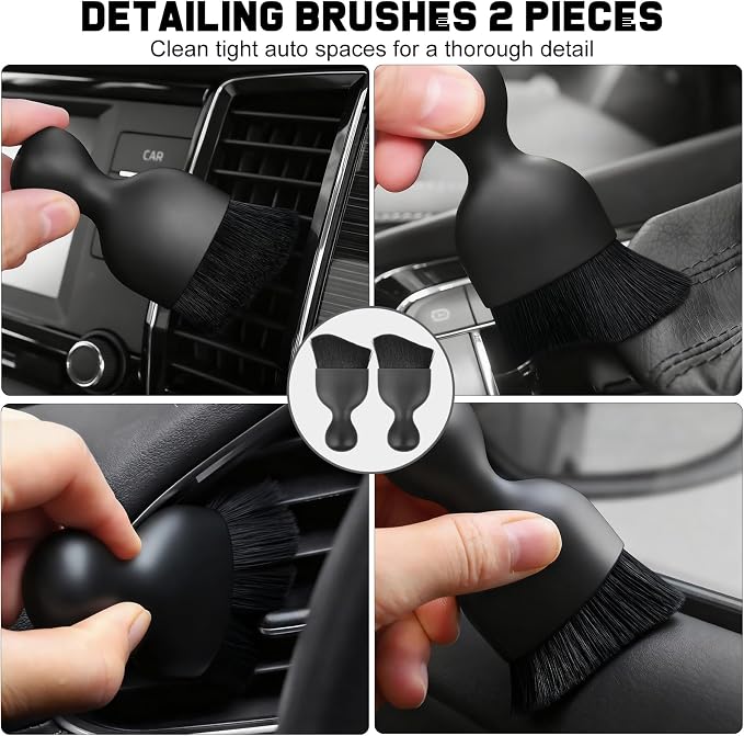 Car Accessories Gift Set for New Drivers, 13PCS Everyday Car Essentials Kit with Registration Insurance Holder, Cup Holder Coasters, Headrest Hooks & Cleaning Brushes for Men & Women - Image 4