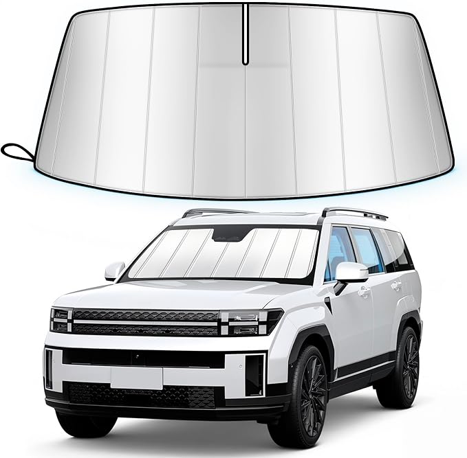 Windshield Sun Shade for Hyun-dai Santa Fe 2024-2026 Foldable | Custom Fit, Accordion Folding Design, Car Front Window Sunshade, Sunshield Sun Visor Protector, Blocks UV, Car Accessories by Unknown