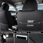 Coverado Tacoma Seat Covers, Car Seat Covers Front Seats, Leather Seat Covers for Cars Car Seat Protector Cushion Tacoma Accessories Custom Fit 2005-2023 Toyota Tacoma Double/Crew Cab(Black) - Image 2