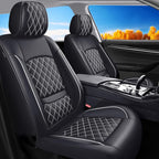 For Toyota Corolla Cross 2022-2026 Car Seat Covers, Full Set, Whiteline | Premium Leather Full Coverage Seat Protectors – All-Season, Waterproof, Breathable, Cushioned Comfort & Airbag Compatible by Unknown