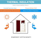 RYB HOME Blackout Door Curtain for Patio Front Tricia French Door Window | Thermal Insulated, Self Adhesive, Privacy, For Patio Kitchen Front Entry Front Back Door Glass Window, W30 x L72, 1 Panel - Image 6
