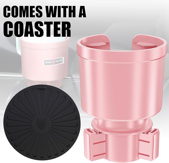 SEVEN SPARTA Car Cup Holder Expander for 32-46oz Large Bottles & Tumblers | Larger Version Fits Yeti 46oz, Hydro Flask & Nalgene, Upgraded Adjustable Offset Base, Fits 3.5"-4" Bottles, Mugs & Tumblers - Image 8